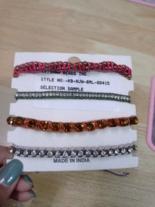 Leather Thread Bracelet With Stones