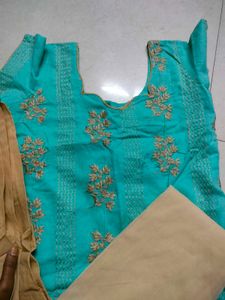 Teal Embroidered Salwar Kameez Suit