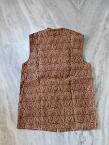 Men's Nehru Jacket - Brown Print