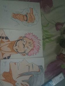 3 Anime Drawing Luffe , Geto and Sakuna