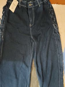 Dark Wash Lace-Up Jeans