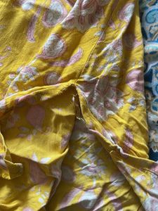 Yellow Floral Print Kurta