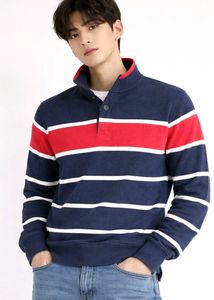 Men's Striped Long Sleeve Polo