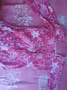 Pink Floral Print Corset Kurta