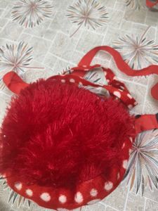 Cute Red Bear Plush Crossbody Bags combo