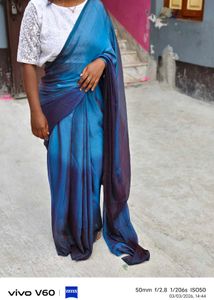 Stunning Blue Ombre Silk Saree