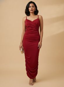 Gathered Bodycon Slip Dress