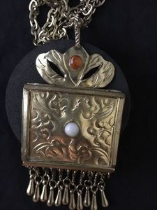 Vintage brass fringe  Necklace