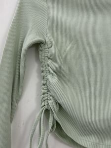 Light Green Ruched Long Sleeve Top