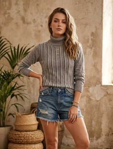 🎉Buy1 Get1 Free🎉Striped Turtleneck Sweater Q
