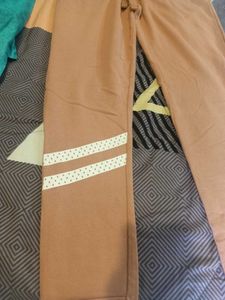 Women's Peach Joggers with White Accents