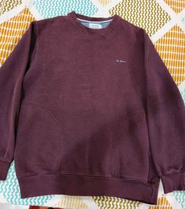 Burgundy Crew Neck Sweat Shirt