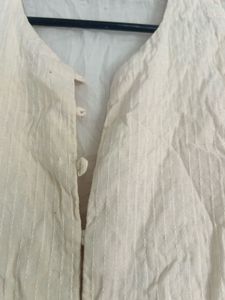 Zara Cream Button-Down Top