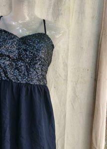 Sparkly Navy Blue High-Low Dress