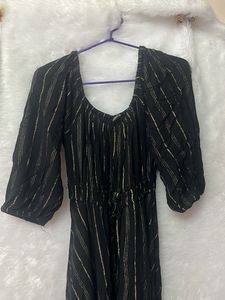 Black & Gold Striped Dress
