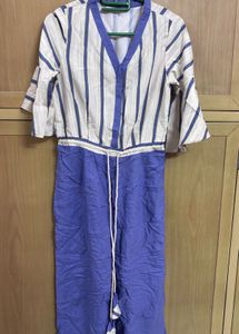 Striped Jumpsuit with Bell Sleeves
