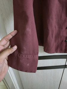 Classic Burgundy Long Sleeve Button-Up Top