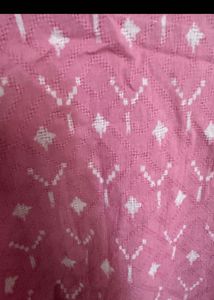 Pink Print Kurta With Mirror Work
