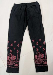 Black with Pink Paisley Print baby pant