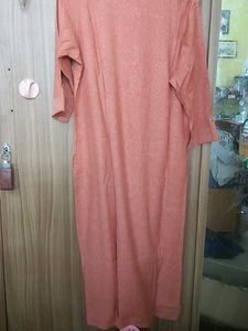 Orange Textured Kurta