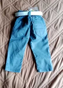 Blue Chino Pants with Belt