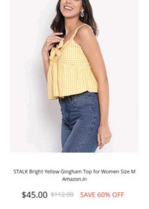 Gingham Tie-Front Crop Top