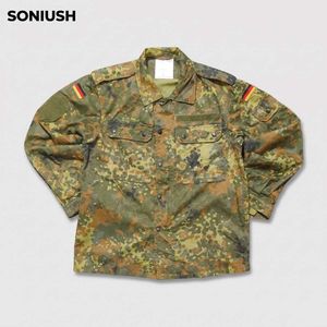 Soniush Handpainted German Camo Military Overshirt