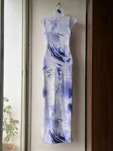 Abstract Print Sleeveless Dress(XS)
