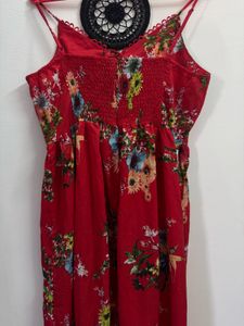 Red Floral Summer Dress