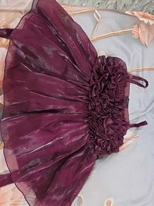 Elegant Burgundy Ruffled Gown