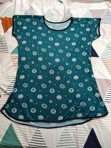 Green Printed Casual Top