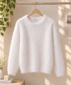 Cozy White Fuzzy Sweater