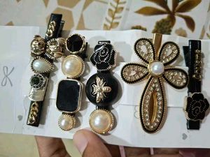 Elegant Pearl &amp; Gem Hair Clip Set