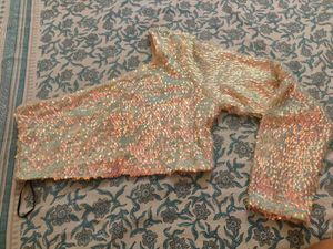 Sparkling One-Shoulder Sequin Blouse