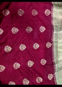 Red gold Banarasi Dola Silk saree
