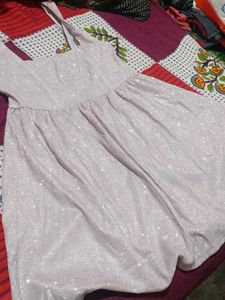 Light Pink Embroidered glittery dress💖
