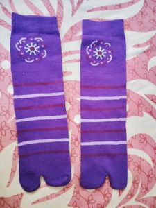 Cute Purple Toe Socks