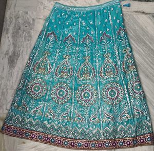 Teal Embellished Lehenga Set with dupatta