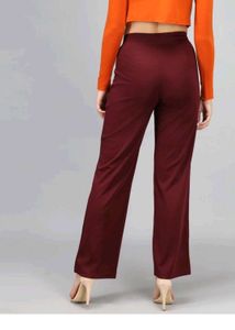Maroon High Waist Palazzo Pants