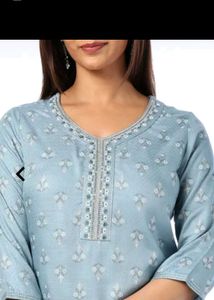 Elegant Blue Kurta with Embellishments