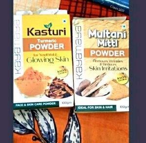 :"🚨 Flash Sale Alert! 🚨 Kayamaya Kasturi Turmeric Face Pack Powder - 100% Natural (200gm) with Free Mitti Powder - Grab Yours Today!"