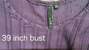 Chic Purple Ribbed Dolman Sleeve Top