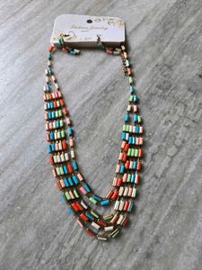 Boho Layered Beaded Necklace & Earrings Set