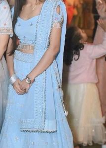 Very Beautiful Skyblue Party Wear Lehnga