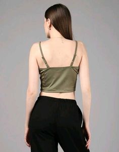 Shein Spaghetti Strap Typographic Print Crop Cami