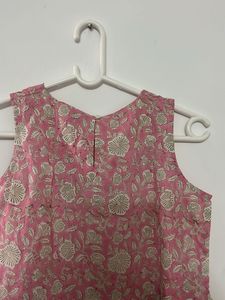 Pink Floral Peplum Kurti Top