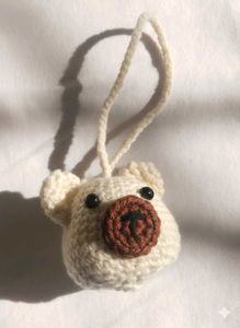 Handmade Crochet Bear Keychain Charm