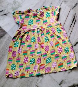 🟡 Ice Cream Print Dress