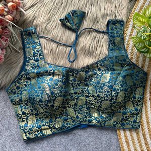 Designer Black &amp; Gold Brocade Blouse