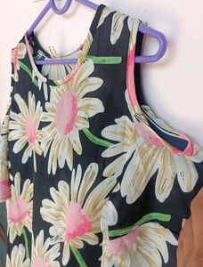 Women Off Shoulder Flower Print Top